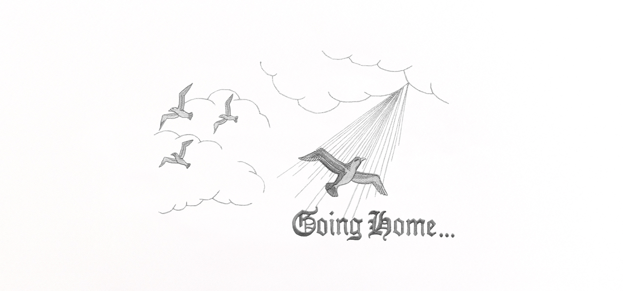 Going Home Silver White Faux